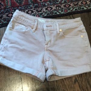 light pink jean shorts